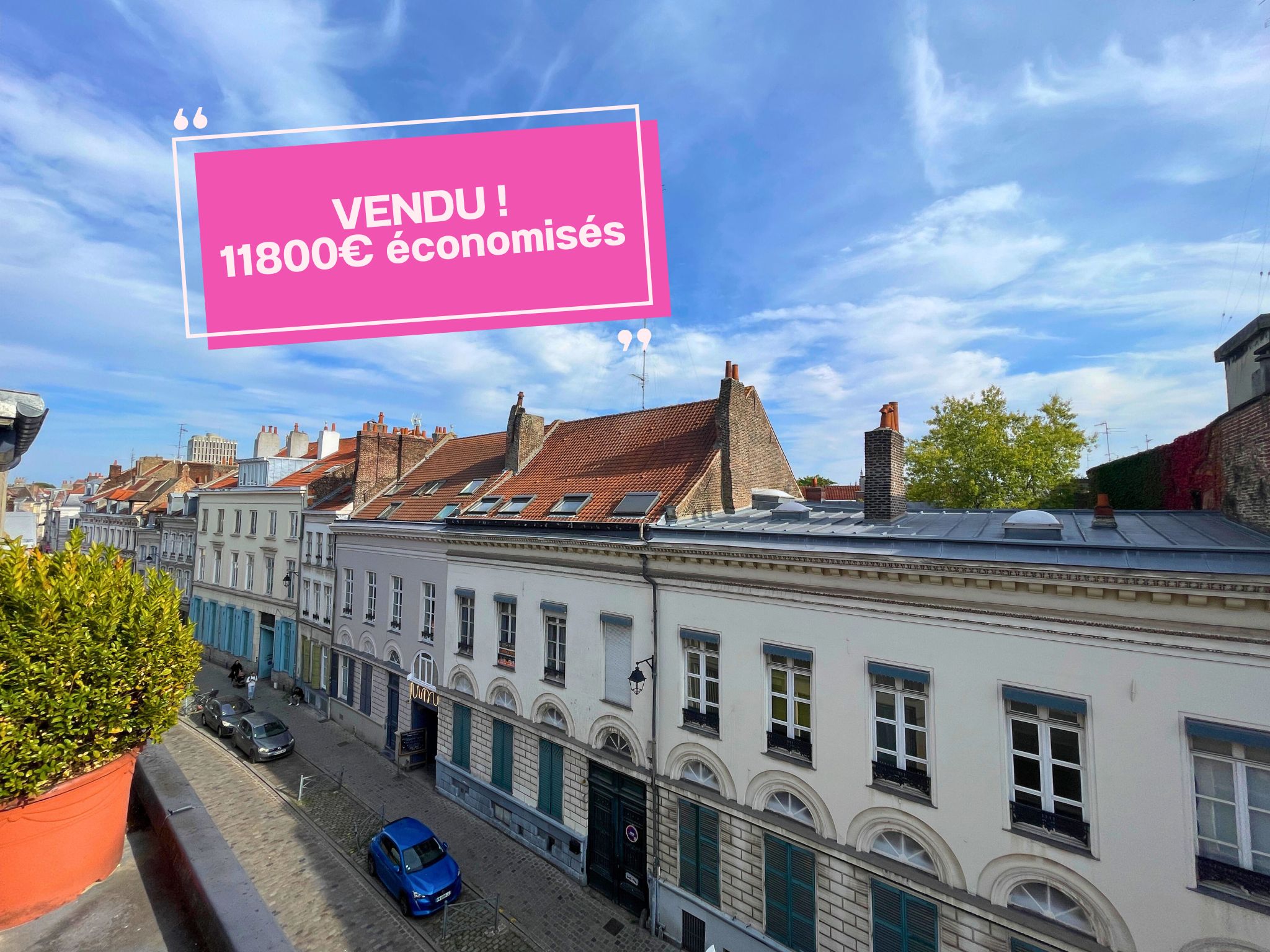 Duplex lumineux rue d’Angleterre – Vue sur les toits du Vieux-Lille